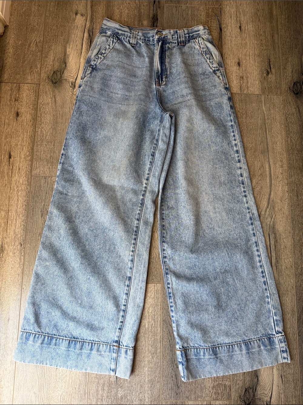 Habitual Light Blue Wide Leg Denim Pants